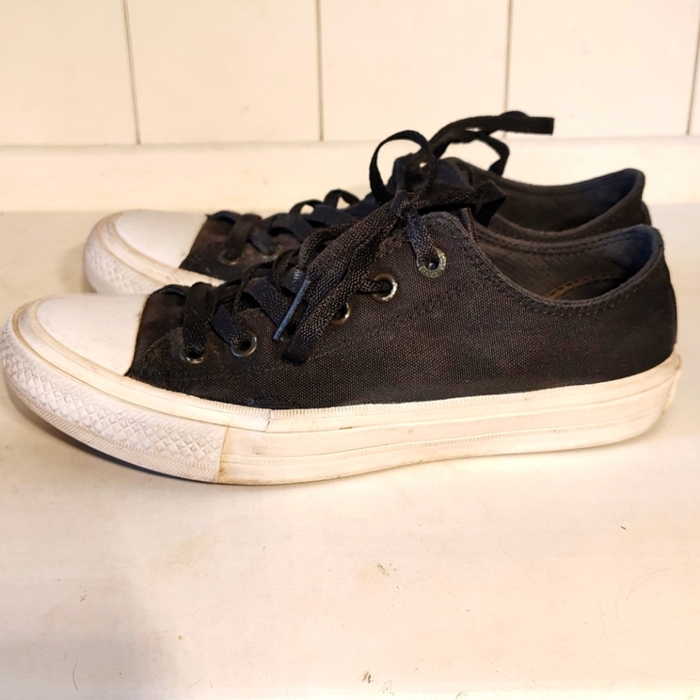 Converse‎ Allstar Chuck Taylor II Lunarlon Mens 6 Black White Low Tops Skater